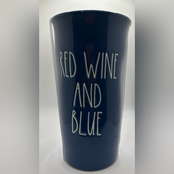 NWT Rae Dunn Red Wine & Blue Travel Mug - Picture 2 of 6